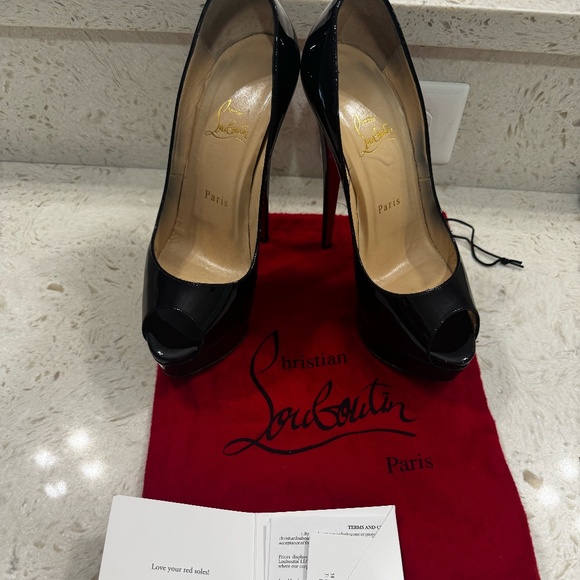 Christian Louboutin Lady Peep 150 Patent Leather Pumps – Size 38 - Picture 2 of 8
